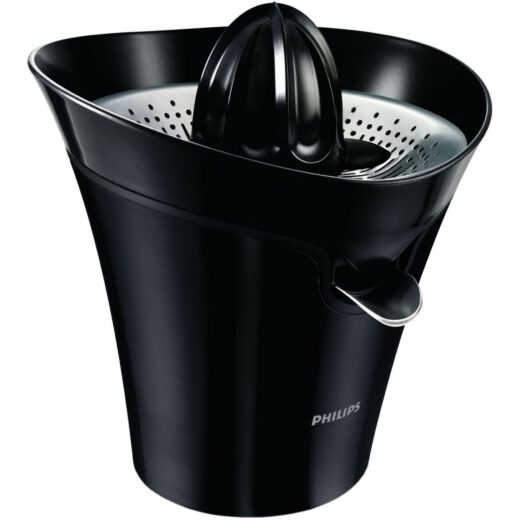 Presă de citrice Philips Avance HR2752/90  85W  Curgere directă  Sită metalică  Sistem anti-picurare  Capac pentru praf  Cablu 1m  Compartiment pentru cablu  Motor ultra silențios 55dbA