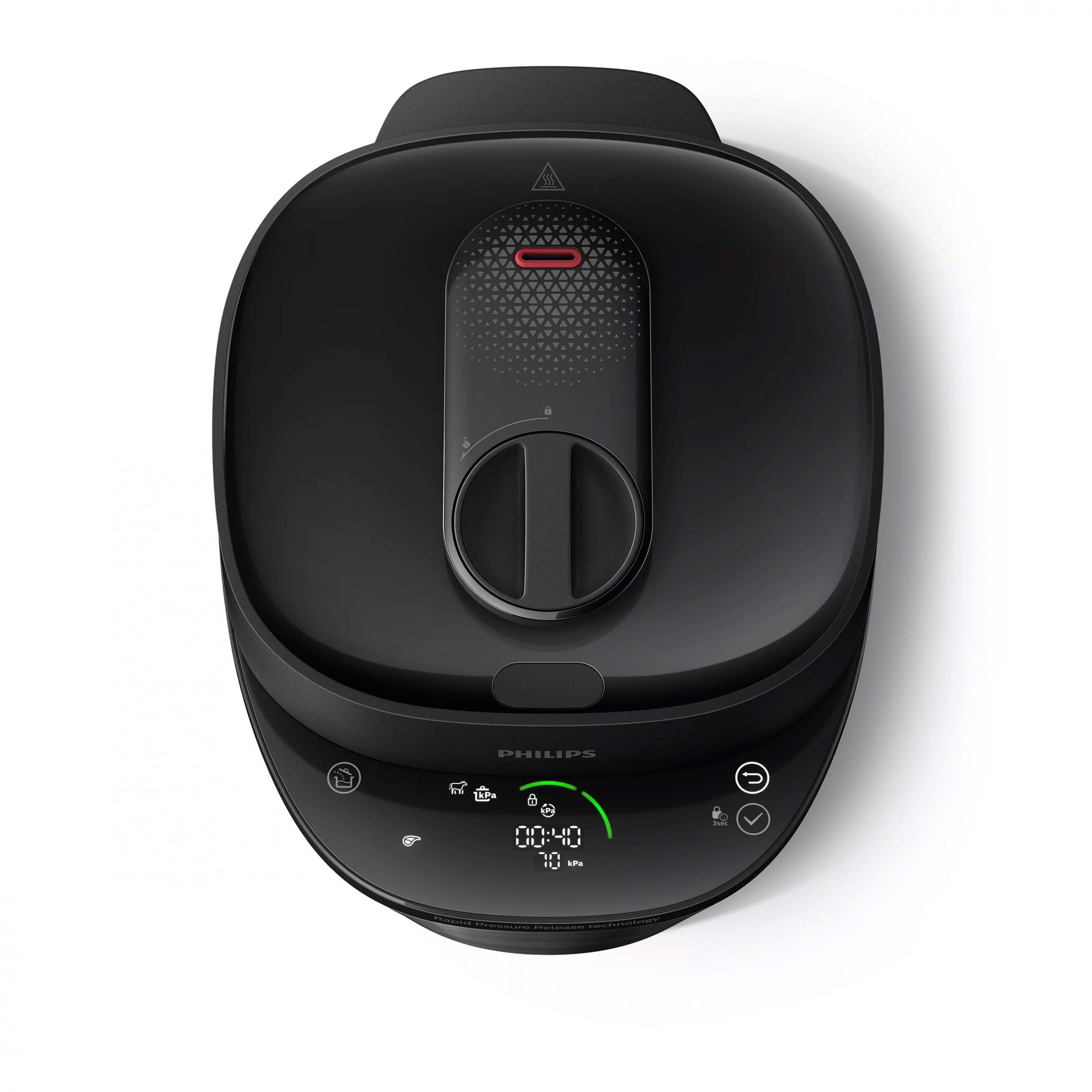 Multicooker electric sub presiune Philips All-In-One HD2151/40, 1000W, Volum 5l, 35 opțiuni meniu, Vas aluminiu teflonat, Temporizator 24 ore, Păstrare la cald 12 ore, Aplicație NutriU, Carte rețete
