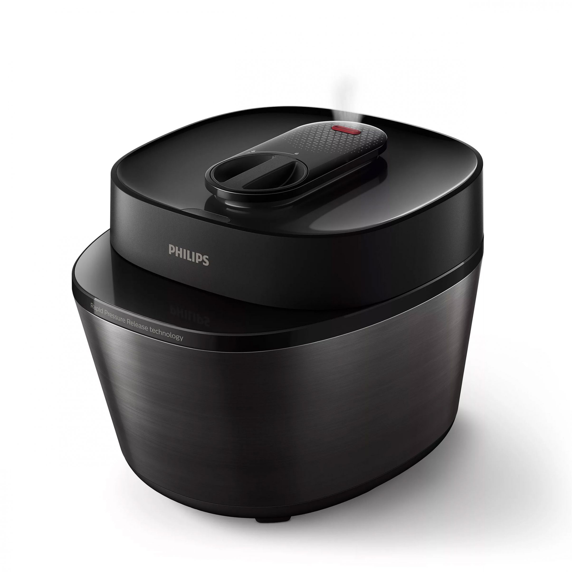 Multicooker electric sub presiune Philips All-In-One HD2151/40, 1000W, Volum 5l, 35 opțiuni meniu, Vas aluminiu teflonat, Temporizator 24 ore, Păstrare la cald 12 ore, Aplicație NutriU, Carte rețete
