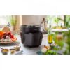 Multicooker electric sub presiune Philips All-In-One HD2151/40, 1000W, Volum 5l, 35 opțiuni meniu, Vas aluminiu teflonat, Temporizator 24 ore, Păstrare la cald 12 ore, Aplicație NutriU, Carte rețete