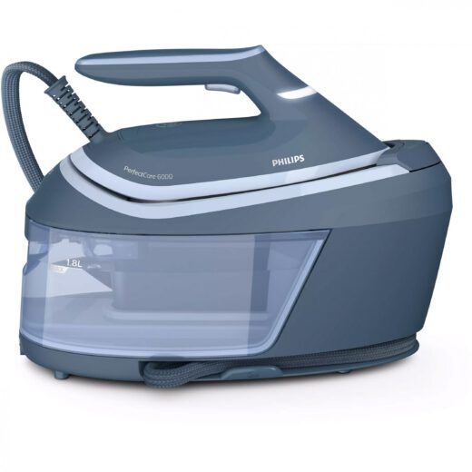 Stație de călcat cu abur Philips PerfectCare 6000 PSG6042/20  2000~2400W  Presiune 8bar  Continuu 130g/min  Jet 550g  Talpă SteamGlide Advanced  Rez. detașabil 1.8l  F1.6m  C.65m  Fier 1.2kg  OptimalTEMP