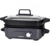Multicooker 5în1 Cuisinart Cooking GRMC3E  1200~1400W  4.7L  6 programe  Încălzire rapidă 6 minute  Termostat variabil 90°~220°  Capac de sticlă  Fără BPA  Cablu 1m  5.9kg  Midnight Grey