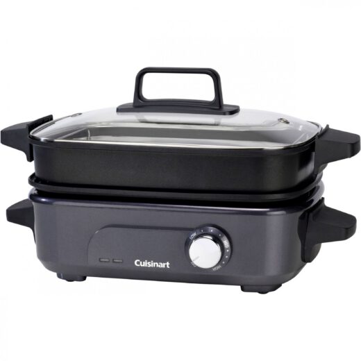 Multicooker 5în1 Cuisinart Cooking GRMC3E  1200~1400W  4.7L  6 programe  Încălzire rapidă 6 minute  Termostat variabil 90°~220°  Capac de sticlă  Fără BPA  Cablu 1m  5.9kg  Midnight Grey