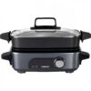 Multicooker 5în1 Cuisinart Cooking GRMC3E, 1200~1400W, 4.7L, 6 programe, Încălzire rapidă 6 minute, Termostat variabil 90°~220°, Capac de sticlă, Fără BPA, Cablu 1m, 5.9kg, Midnight Grey