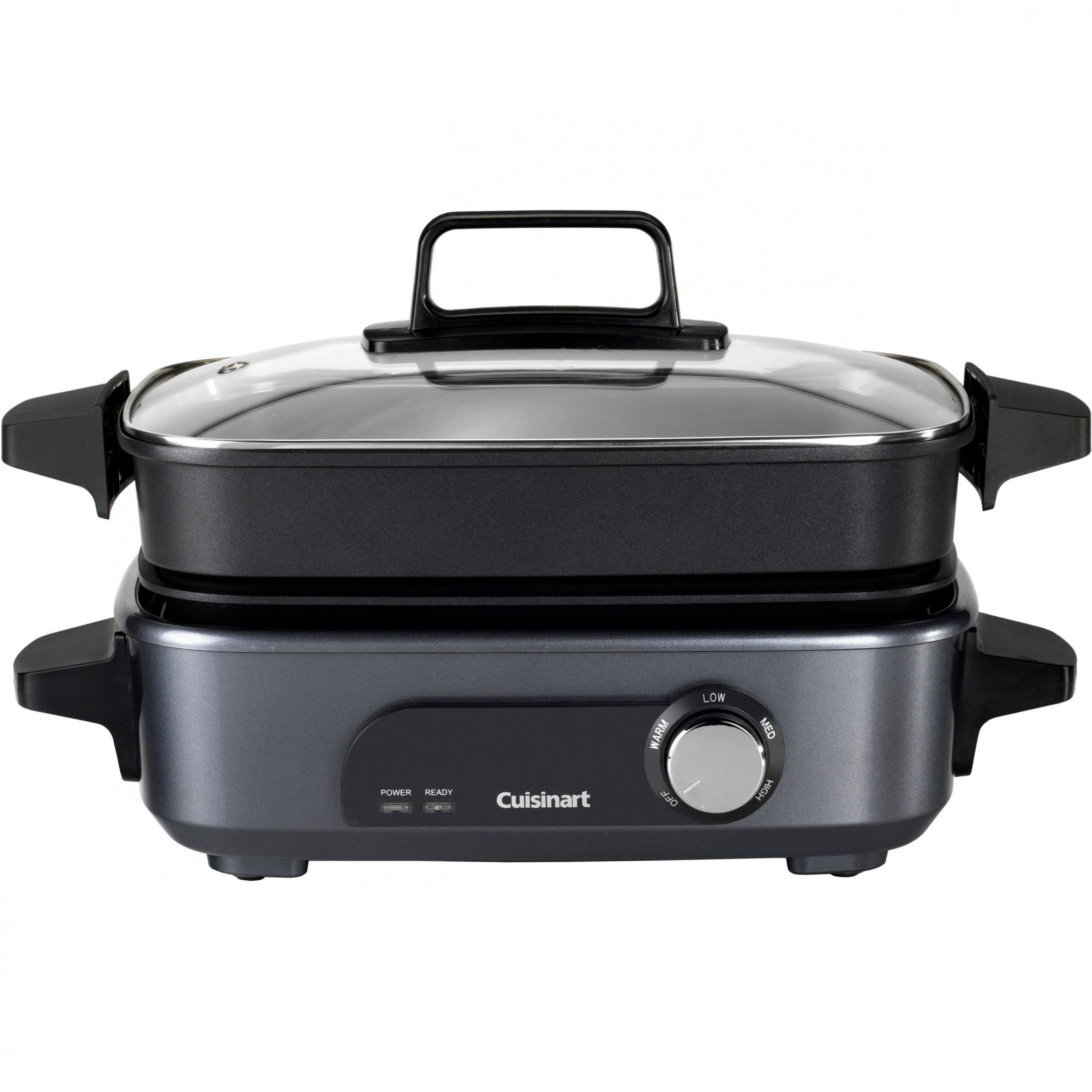 Multicooker 5în1 Cuisinart Cooking GRMC3E, 1200~1400W, 4.7L, 6 programe, Încălzire rapidă 6 minute, Termostat variabil 90°~220°, Capac de sticlă, Fără BPA, Cablu 1m, 5.9kg, Midnight Grey