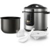 Multicooker All-In-One Philips Viva HD2237/40  1300W  6L  Oală cu înveliș ceramic  Funcţie de gătit presetată  Controlul timpului  Funcție de păstrare la cald 12 ore  Argintiu