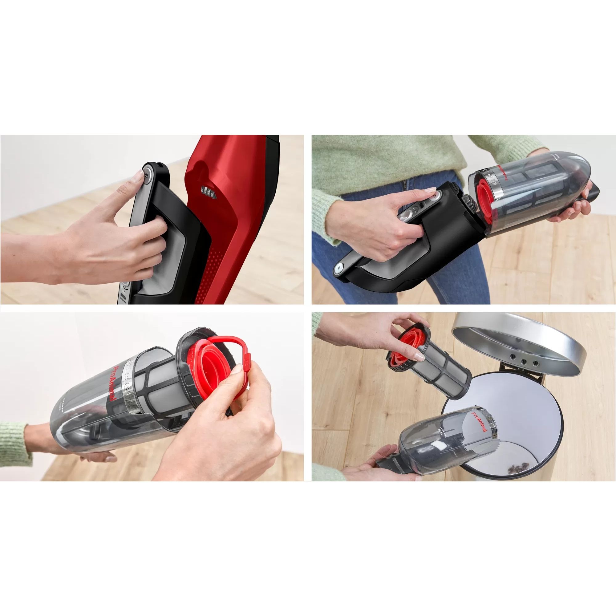 Aspirator vertical BOSCH Serie 4 Flexxo Gen2 ProAnimal 28Vmax BBH3ZOO28, Tornado Red