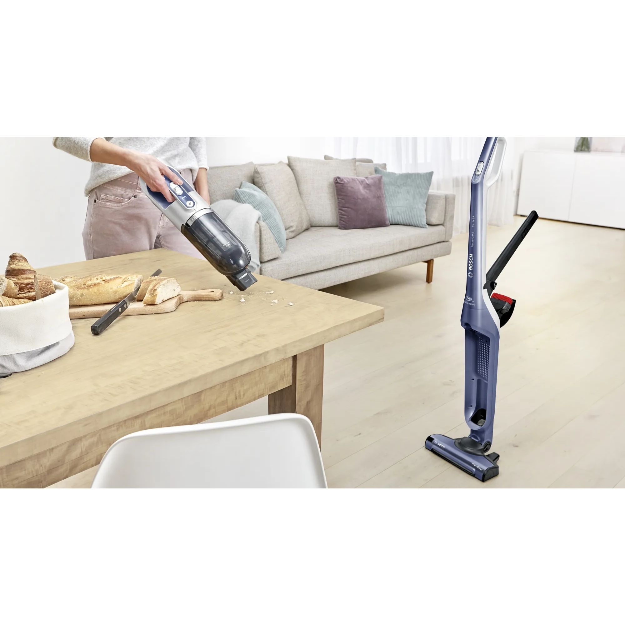Aspirator vertical BOSCH Serie 4 Flexxo Gen2 28Vmax BCH3K2851, Metallic Royal Blue