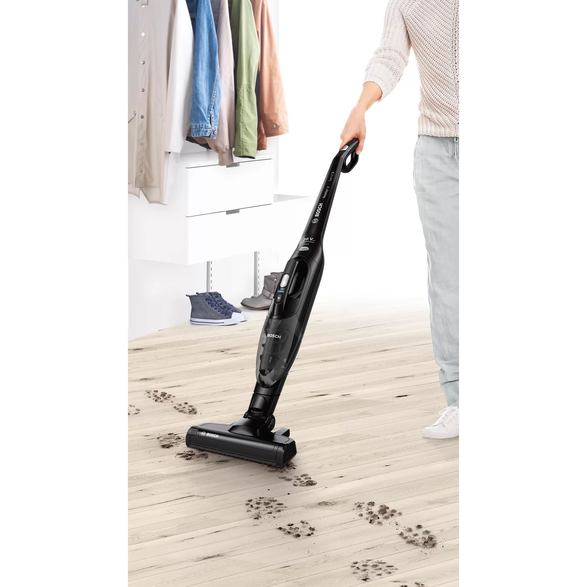 Aspirator vertical BOSCH Serie 2 Readyy’y 20Vmax BCHF220B, Jet Black Injection