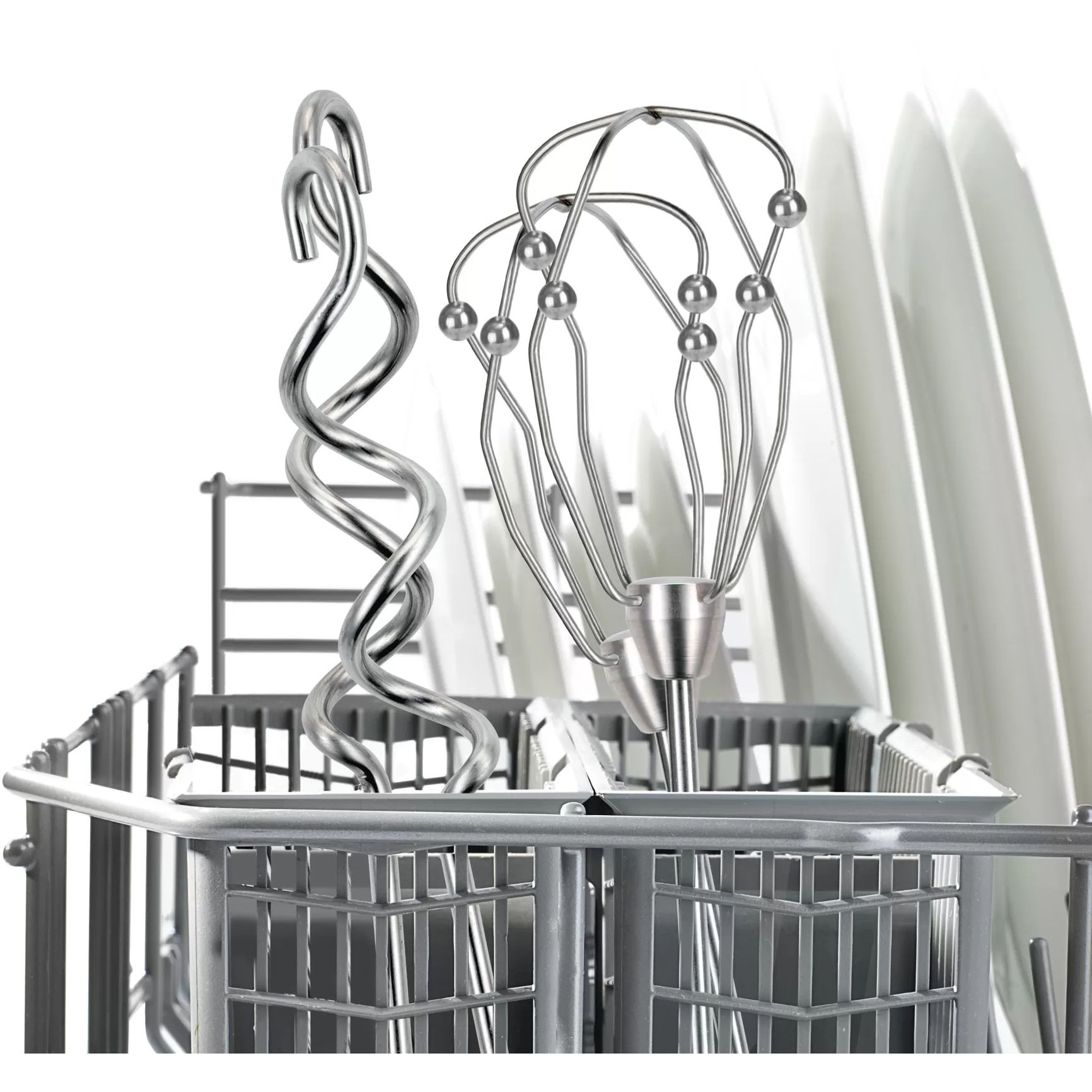 Mixer de mână BOSCH Styline MFQ40303, 500W, Două palete FineCreamer din inox, 5 trepte de putere și funcție Turbo, Lavabil în mașina de spălat vase, Mâner Soft Touch, 2 spirale din oțel inoxidabil, Roșu/Gri