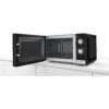 Cuptor cu microunde BOSCH Seria 2 FFL020MS2, 44x26cm, 1270W (mw 800W în 5 trepte), 20l, 1.27kW, Platou rotativ din sticlă 27cm, Curățare ușoară, Balamale stânga, Iluminare cu LED, Inox