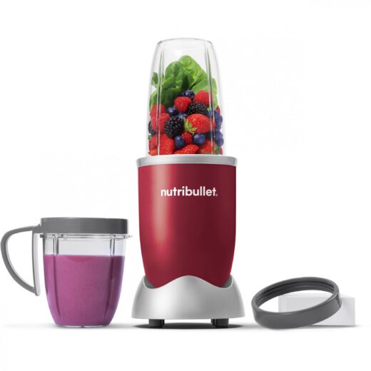 Blender nutribullet Original 600 NB606R - 0C22300058, 600W, Lamă de extracție, Cană Tall de 700ml, Cană de 500ml, Amestecare uniformă, Design simplu și compact, Ușor de curățat, Fără BPA, Cablu 100cm, 2.86kg, Roșu
