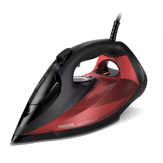 Fier de călcat cu abur Philips Azur Seria 7000 DST7022/40  2800W  Continuu 50g/min  Jet 250g  Rezervor 300ml  Talpă SteamGlide Plus  C2m  G1.67kg  Black and Red