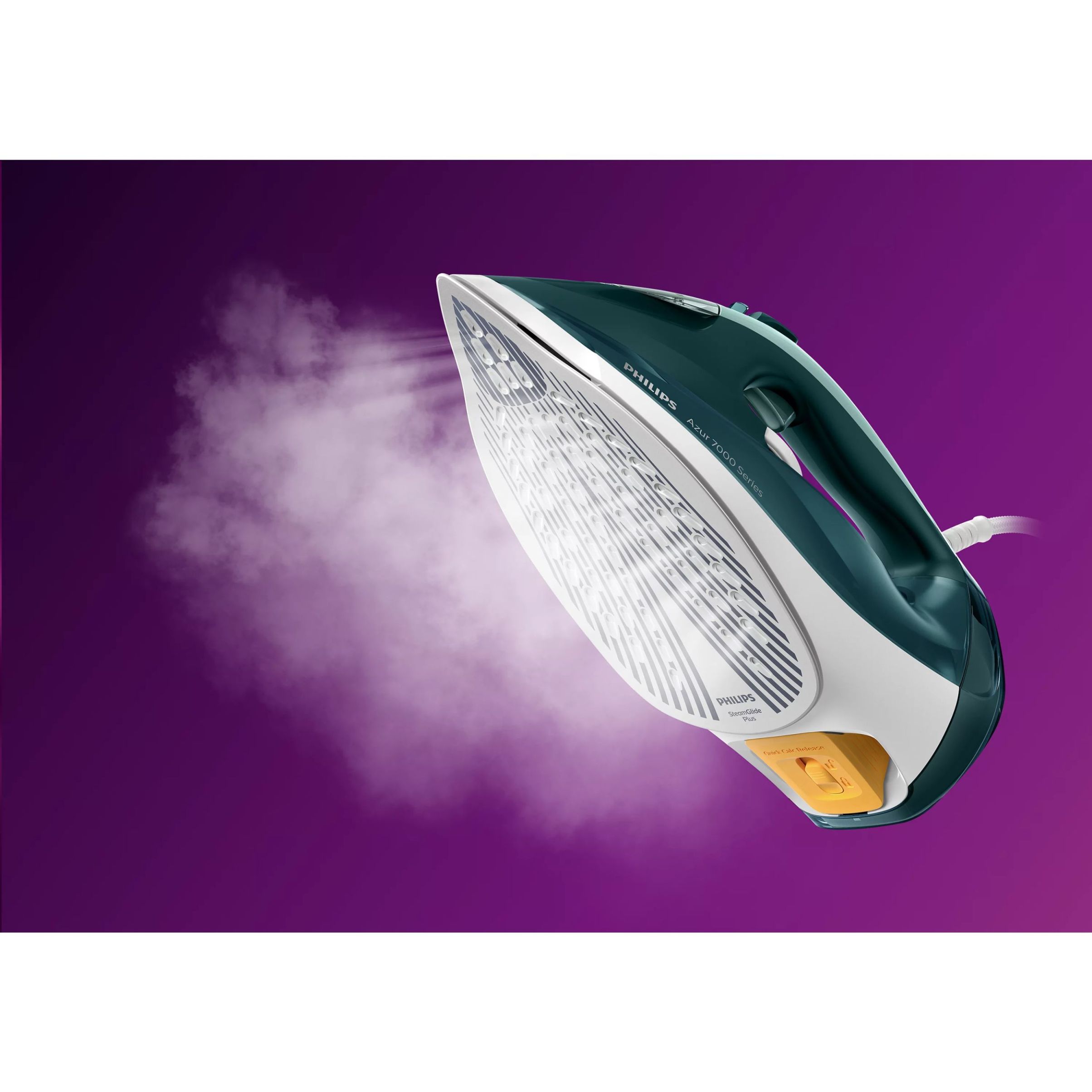 Fier de călcat cu abur Philips Azur Seria 7000 DST7031/70, 2800W, Continuu 50g/min, Jet 250g, Rezervor 300ml, Talpă SteamGlide Plus, Oprire automată, C2m, G1.82kg, Mint Opal Green
