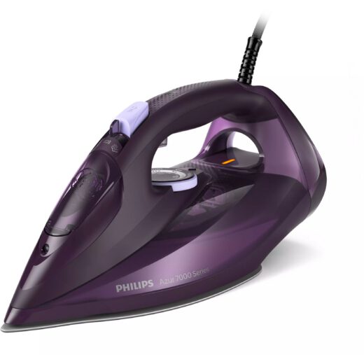 Fier de călcat cu abur Philips Azur Seria 7000 DST7051/30  2800W  Continuu 50g/min  Jet 250g  Rezervor 300ml  Talpă SteamGlide Elite  Oprire automată  C2m  G1.82kg  Dark Violet