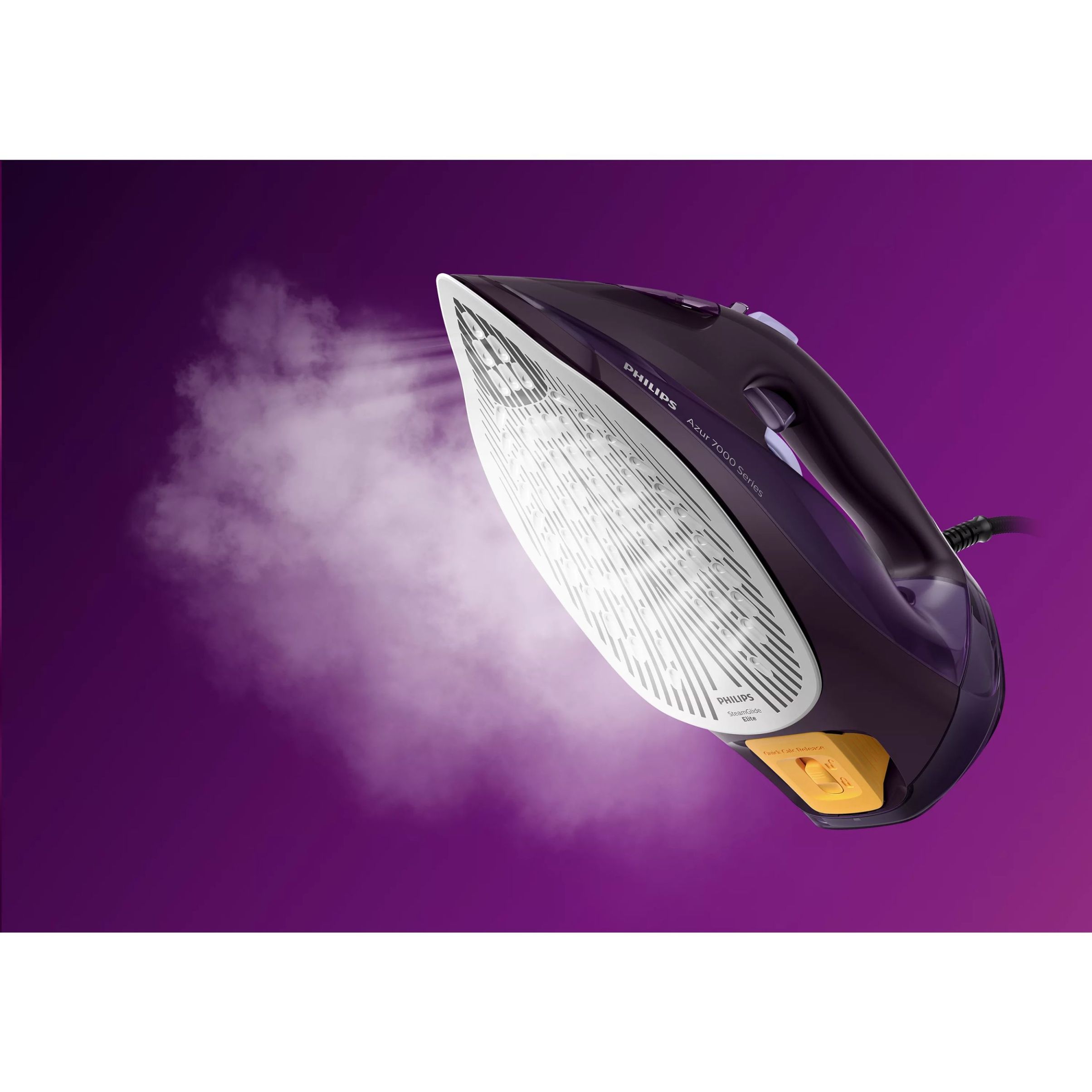 Fier de călcat cu abur Philips Azur Seria 7000 DST7051/30, 2800W, Continuu 50g/min, Jet 250g, Rezervor 300ml, Talpă SteamGlide Elite, Oprire automată, C2m, G1.82kg, Dark Violet