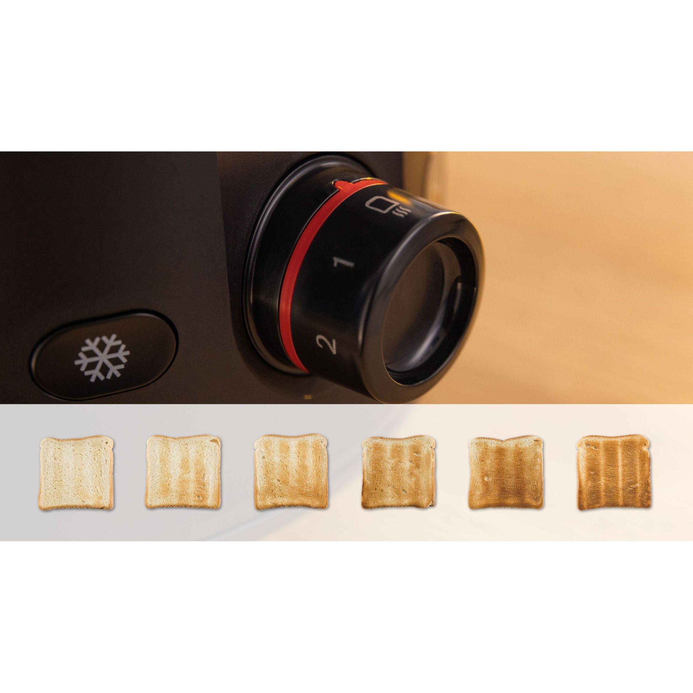 Prăjitor de pâine BOSCH MyMoment TAT2M123, 2 sloturi, Dezghețare, Încălzire, Grătar chifle, High Lift, Negru