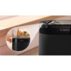 Prăjitor de pâine BOSCH MyMoment TAT2M123, 2 sloturi, Dezghețare, Încălzire, Grătar chifle, High Lift, Negru
