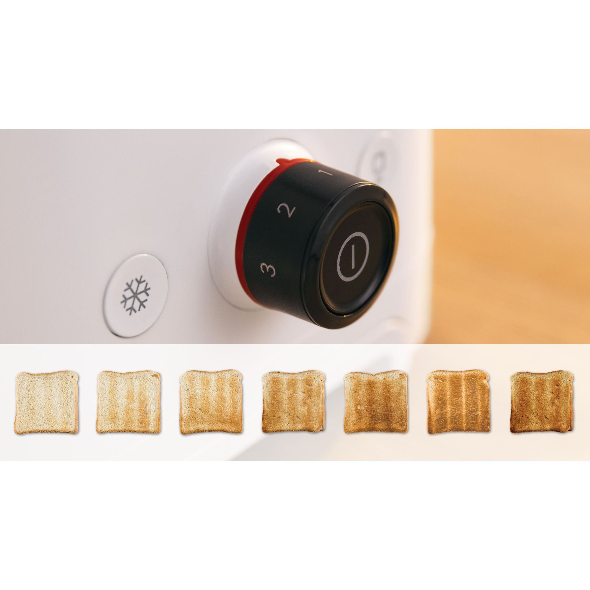 Prăjitor pâine compact BOSCH MyMoment TAT3M121, 2 sloturi, Dezghețare, Încălzire, High Lift, Alb