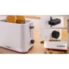 Prăjitor pâine compact BOSCH MyMoment TAT3M121, 2 sloturi, Dezghețare, Încălzire, High Lift, Alb