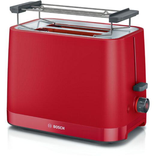 Prăjitor pâine compact BOSCH MyMoment TAT3M124  2 sloturi  Dezghețare  Încălzire  High Lift  Roșu