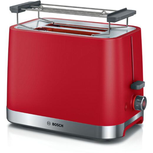 Prăjitor pâine compact BOSCH MyMoment TAT4M224  2 sloturi  Dezghețare  Încălzire  High Lift  Roșu