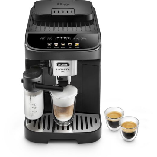 Espressor automat De'Longhi Magnifica EVO ECAM290.61.B EX:2 - 0132217160, 1450W, 15bar, 1.8l, Spumare automată, Carafă LatteCrema, Râșniță inox, Boabe și Măcinată, Control aromă, TwinShot, Negru