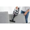 Aspirator vertical BOSCH Serie 8 Gen2 Unlimited BBS8214, TurboSpin (3 trepte, Turbo), Acumulator Li-Ion 18V 4A, Praf 0.40l, Perie LED AllFloor HighPower, G3.10kg, Polar White