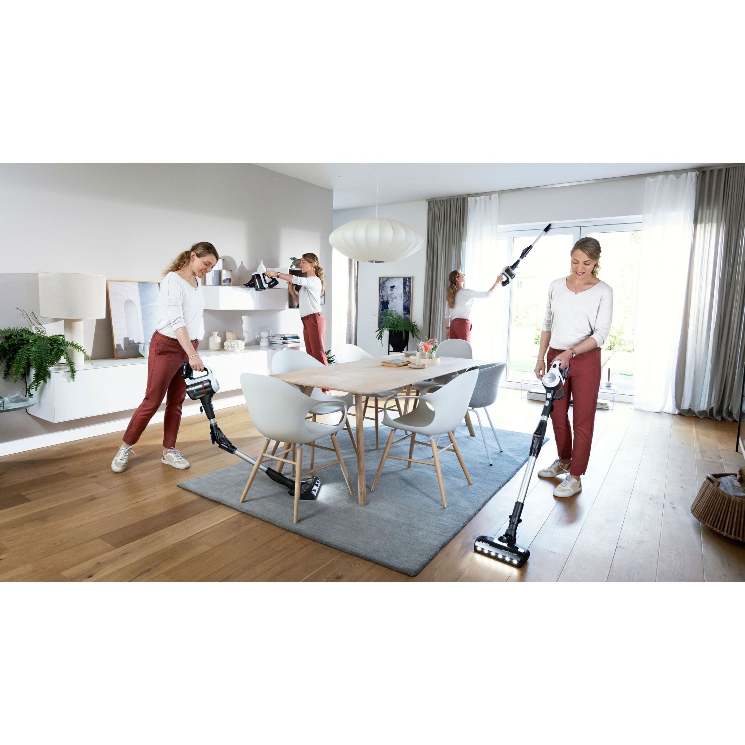 Aspirator vertical BOSCH Serie 7 Unlimited BCS711XXL, TurboSpin (3 trepte, Turbo), Acumulator Li-Ion 18V 3A, Praf 0.30l, Perie LED AllFloor DynamicPower, QuickStand, Nozzle Foot Release, G2.90kg, Polar White