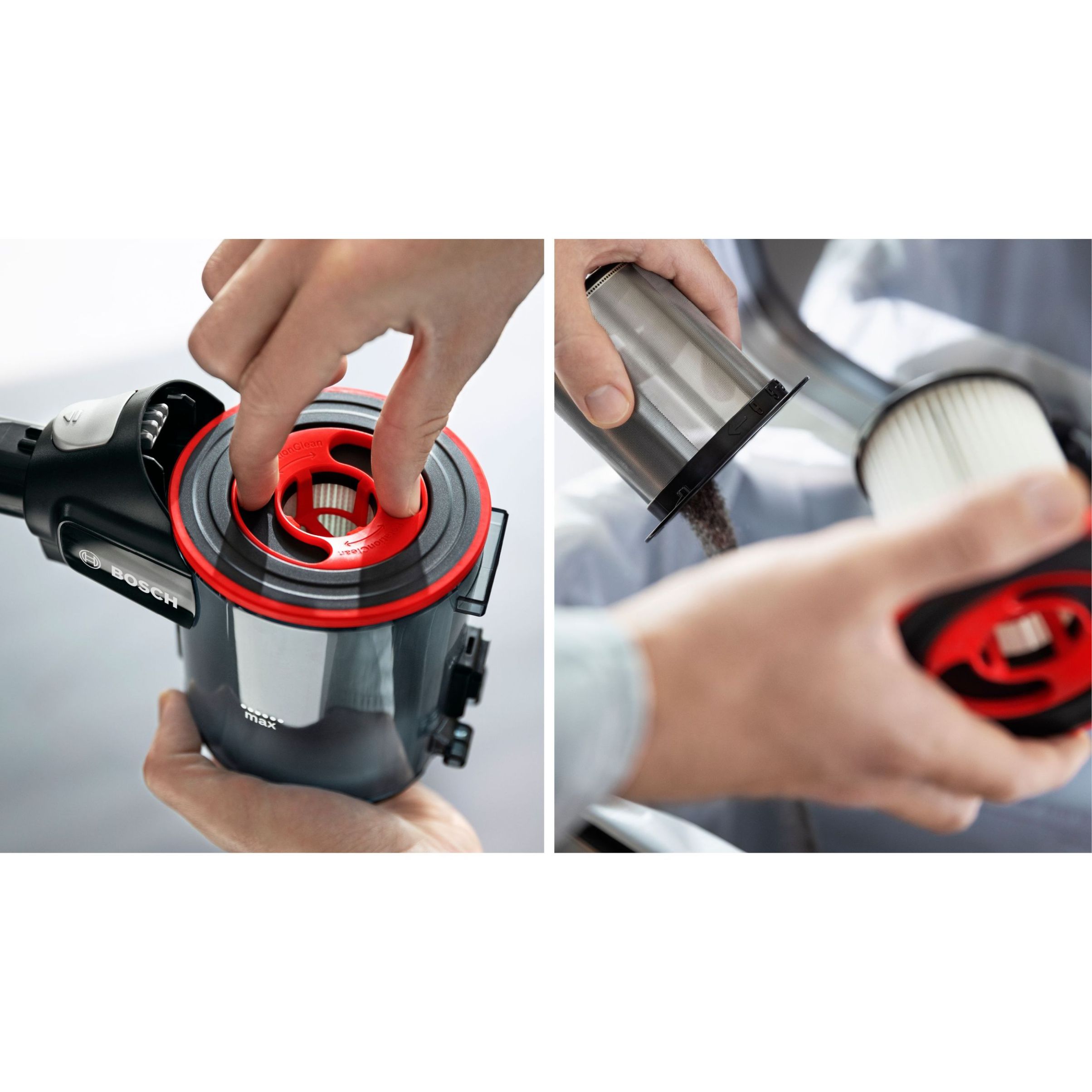 Aspirator vertical BOSCH Serie 7 Unlimited BCS711XXL, TurboSpin (3 trepte, Turbo), Acumulator Li-Ion 18V 3A, Praf 0.30l, Perie LED AllFloor DynamicPower, QuickStand, Nozzle Foot Release, G2.90kg, Polar White