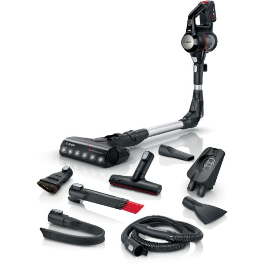 Aspirator vertical BOSCH Serie 7 Unlimited BCS711EXT  TurboSpin (3 trepte  Turbo)  Acumulator Li-Ion 18V 3A  Praf 0.30l  Perie LED AllFloor DynamicPower  QuickStand  Nozzle Foot Release  G2.90kg  Negru