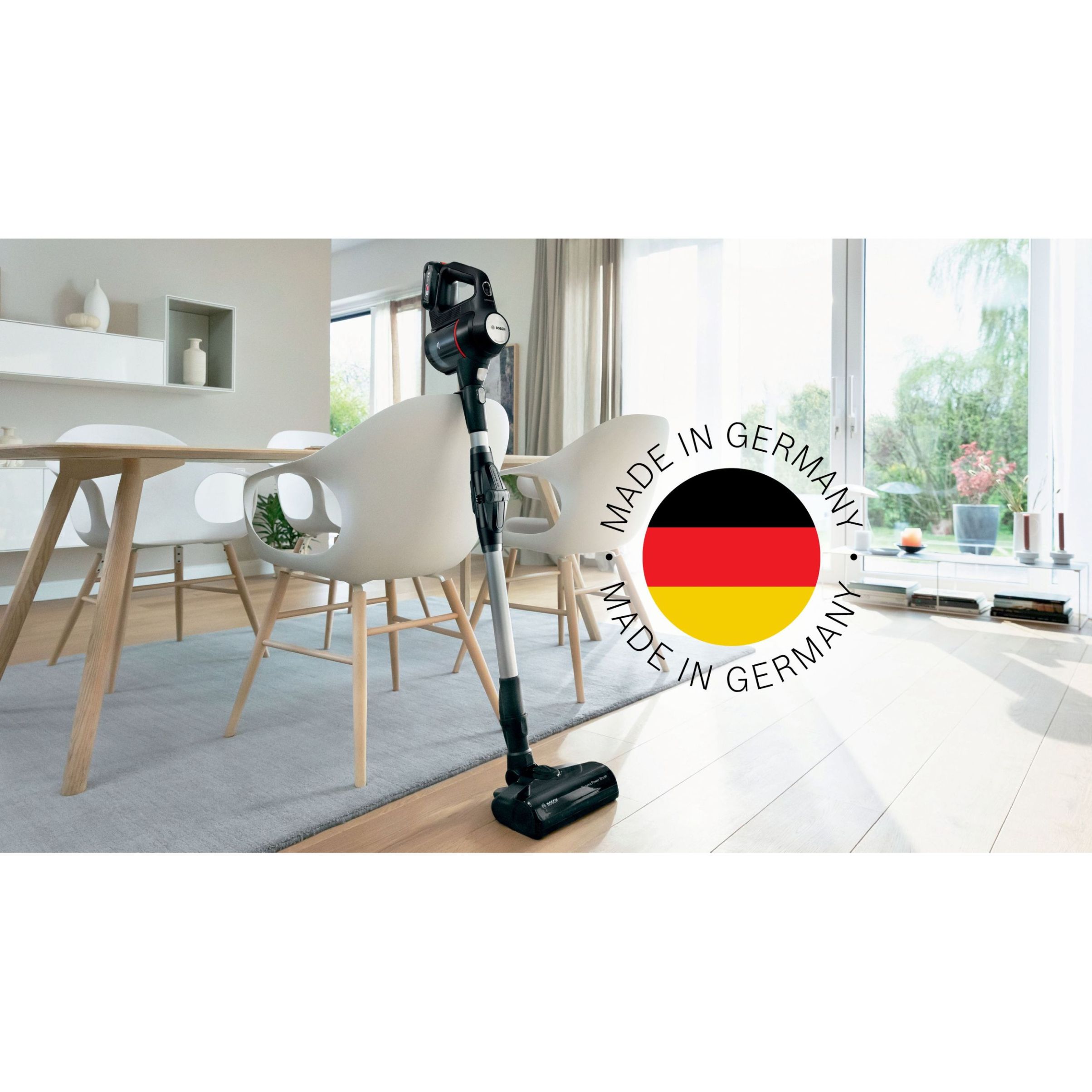 Aspirator vertical BOSCH Serie 7 Unlimited BCS711EXT, TurboSpin (3 trepte, Turbo), Acumulator Li-Ion 18V 3A, Praf 0.30l, Perie LED AllFloor DynamicPower, QuickStand, Nozzle Foot Release, G2.90kg, Negru