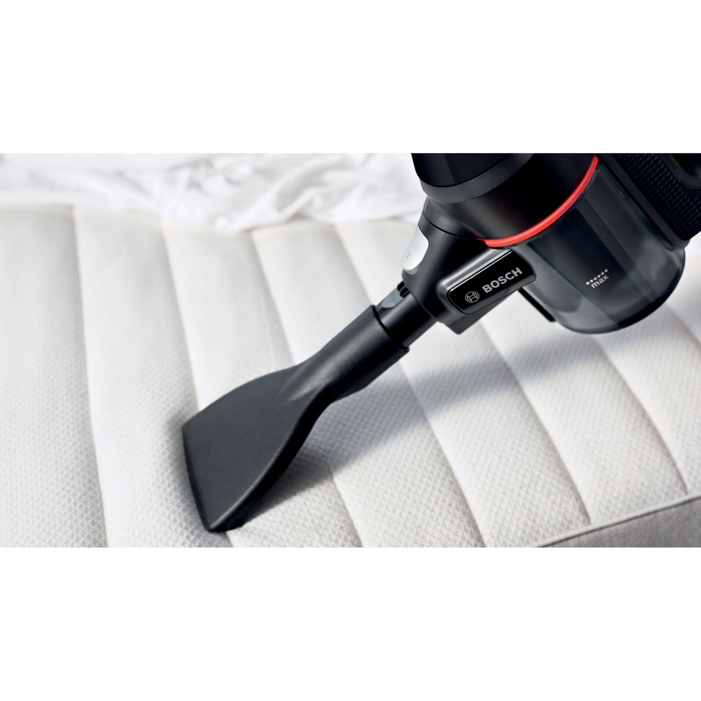 Aspirator vertical BOSCH Serie 7 Unlimited BCS711EXT, TurboSpin (3 trepte, Turbo), Acumulator Li-Ion 18V 3A, Praf 0.30l, Perie LED AllFloor DynamicPower, QuickStand, Nozzle Foot Release, G2.90kg, Negru