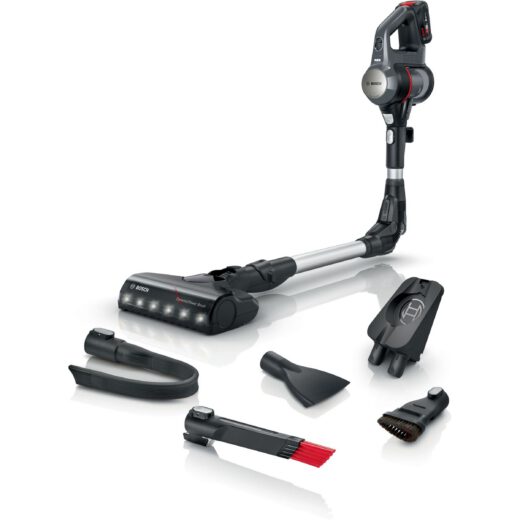 Aspirator vertical BOSCH Serie 7 Unlimited BCS711A  TurboSpin (3 trepte  Turbo)  Acumulator Li-Ion 18V 3A  Praf 0.30l  Perie LED AllFloor DynamicPower  QuickStand  Nozzle Foot Release  G2.90kg  Dark Graphite