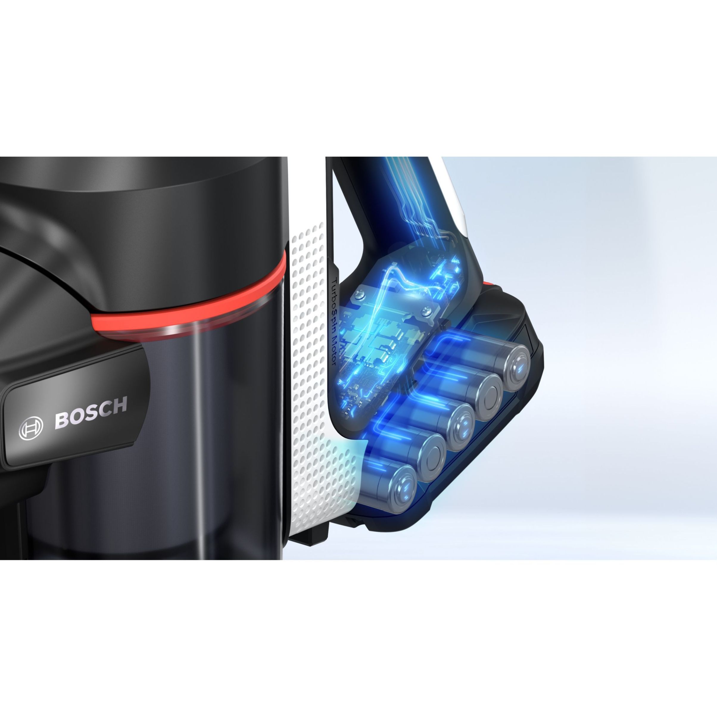 Aspirator vertical BOSCH Serie 7 Unlimited BBS711W, TurboSpin (3 trepte, Turbo), Acumulator Li-Ion 18V 3A, Praf 0.30l, Perie LED AllFloor DynamicPower, QuickStand, Nozzle Foot Release, G2.90kg, Polar White