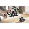 Aspirator vertical BOSCH Serie 7 Unlimited BBS711W, TurboSpin (3 trepte, Turbo), Acumulator Li-Ion 18V 3A, Praf 0.30l, Perie LED AllFloor DynamicPower, QuickStand, Nozzle Foot Release, G2.90kg, Polar White