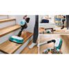 Aspirator vertical BOSCH Serie 7 Unlimited ProHygienic Aqua BCS71HYG3, TurboSpin (3 trepte, Turbo), Acumulator Li-Ion 18V 3A, Praf 0.30l, Funcție mop, Perie DynamicAqua 2în1, Lavete microfibră, G2.90kg, Alb