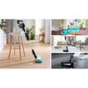 Aspirator vertical BOSCH Serie 7 Unlimited ProHygienic Aqua BCS71HYG3, TurboSpin (3 trepte, Turbo), Acumulator Li-Ion 18V 3A, Praf 0.30l, Funcție mop, Perie DynamicAqua 2în1, Lavete microfibră, G2.90kg, Alb