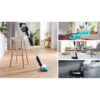 Aspirator vertical BOSCH Serie 7 Unlimited ProHygienic Aqua BCS712HYG5, TurboSpin (3 trepte, Turbo), 2x Acumulator Li-Ion 18V 3A, Praf 0.30l, Funcție mop, Perie DynamicAqua 2în1, Lavete microfibră, G2.90kg, Alb
