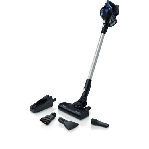 Aspirator vertical BOSCH Serie 6 Unlimited BBS611MAT  Uz Dry  2 trepte  1 acc. li-Ion 18V (uz 30min  reînc. 4h)  Praf 0.3l  Perie electrică AllFloor Power  Motor DigitalSpin  2.3kg  Moonlight Blue