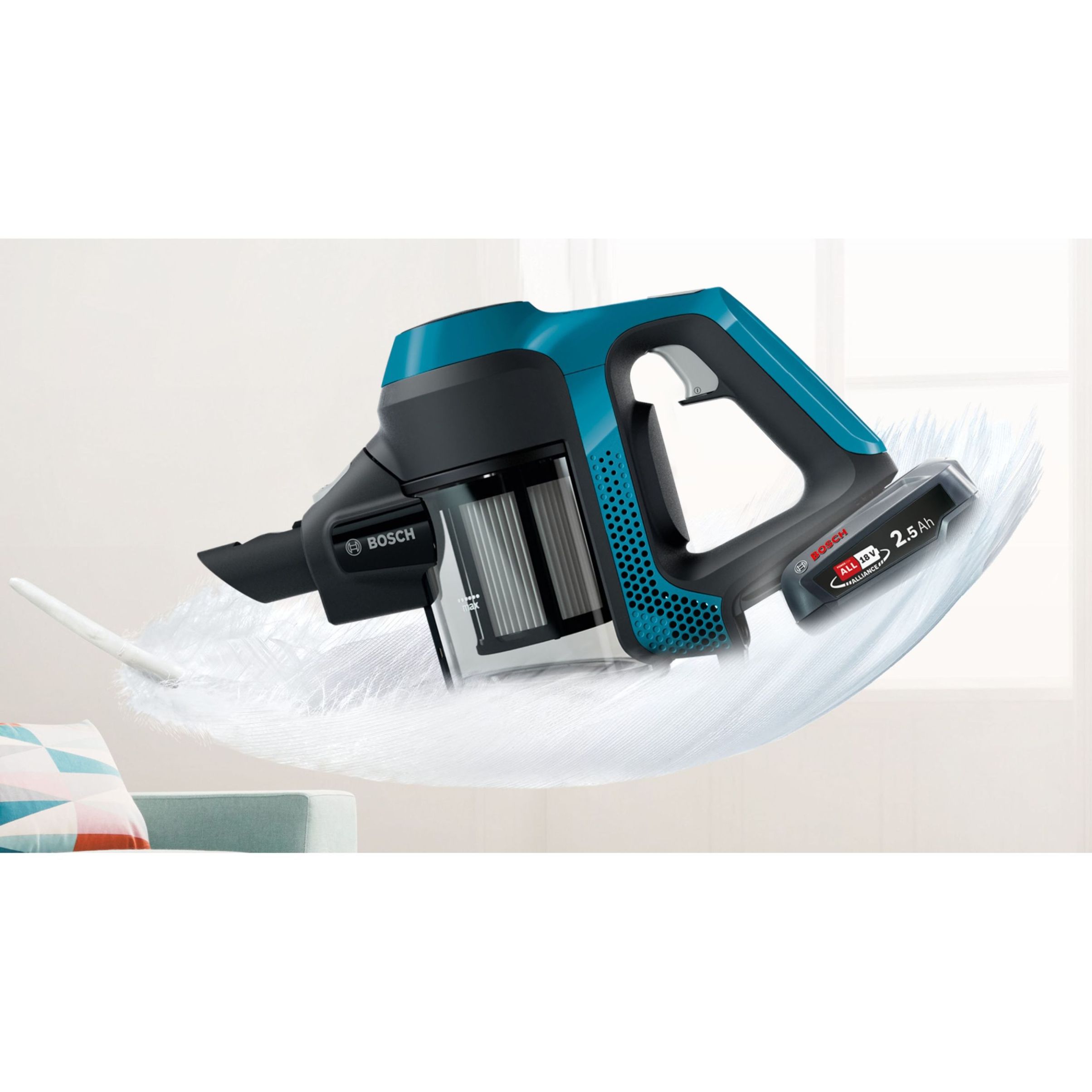 Aspirator vertical BOSCH Serie 6 Unlimited BBS611LAG, Laguna Blue