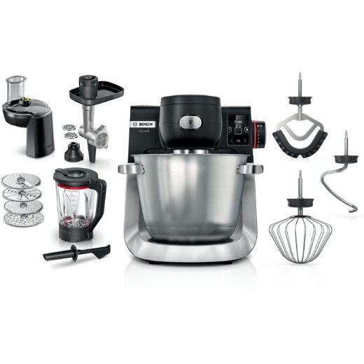 Robot de bucătărie planetar BOSCH Serie 6 MUMS6 Scale MUMS6ZS34  1600W (7 trepte  Pulse)  Bol inox șlefuit 5.5l cu mânere  Set patiserie  Cântar  Cronometru  SoftStart  AirCooling  G7.83kg  Matte Jet Black