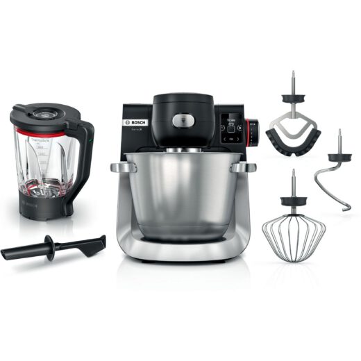 Robot de bucătărie planetar BOSCH Serie 6 MUMS6 Scale MUMS6ZS17  1600W (7 trepte  Pulse)  Bol inox șlefuit 5.5l cu mânere  Set patiserie  Cântar  Cronometru  SoftStart  AirCooling  G7.83kg  Matte Jet Black