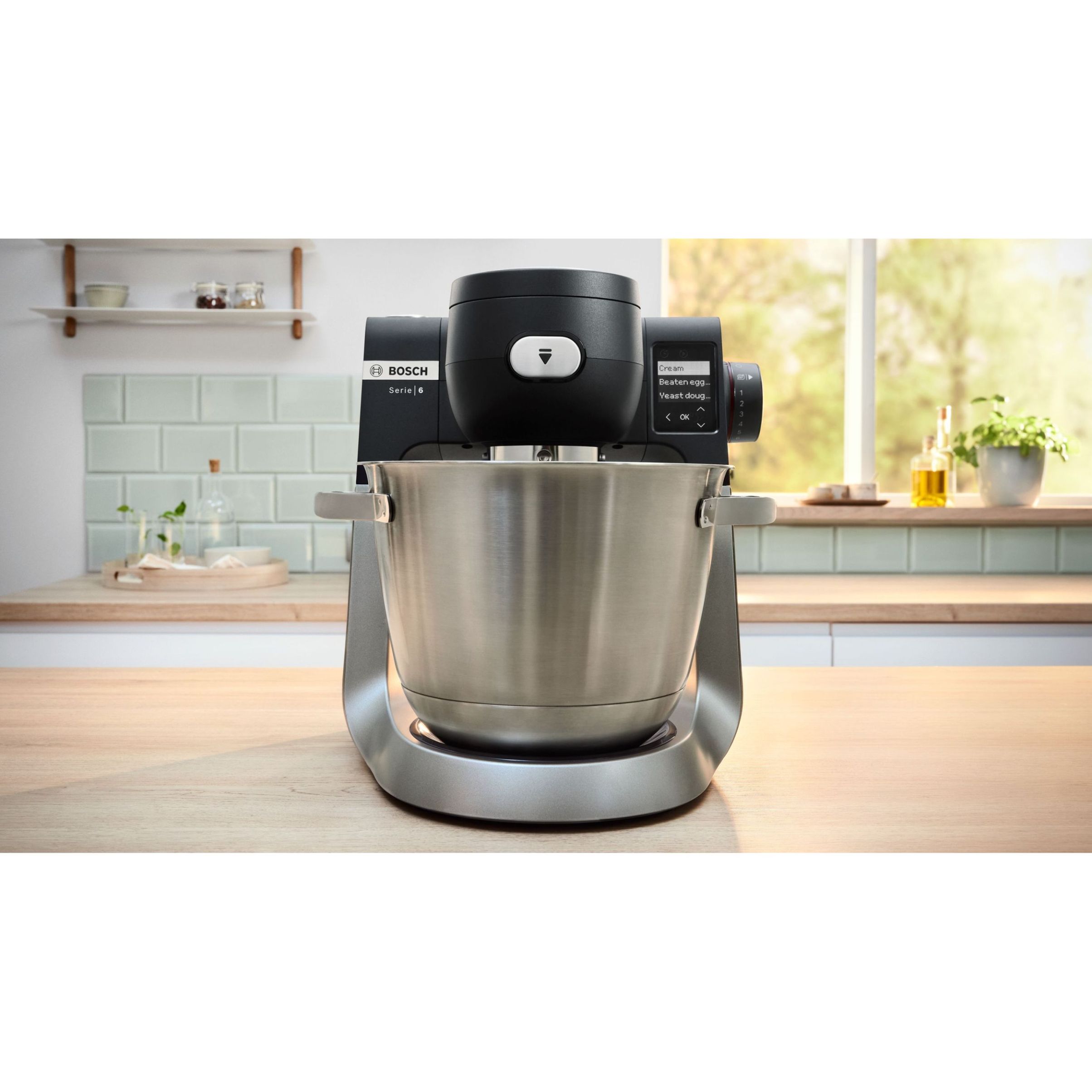 Robot de bucătărie planetar BOSCH Serie 6 MUMS6 Scale MUMS6ZS17, 1600W (7 trepte, Pulse), Bol inox șlefuit 5.5l cu mânere, Set patiserie, Cântar, Cronometru, SoftStart, AirCooling, G7.83kg, Matte Jet Black