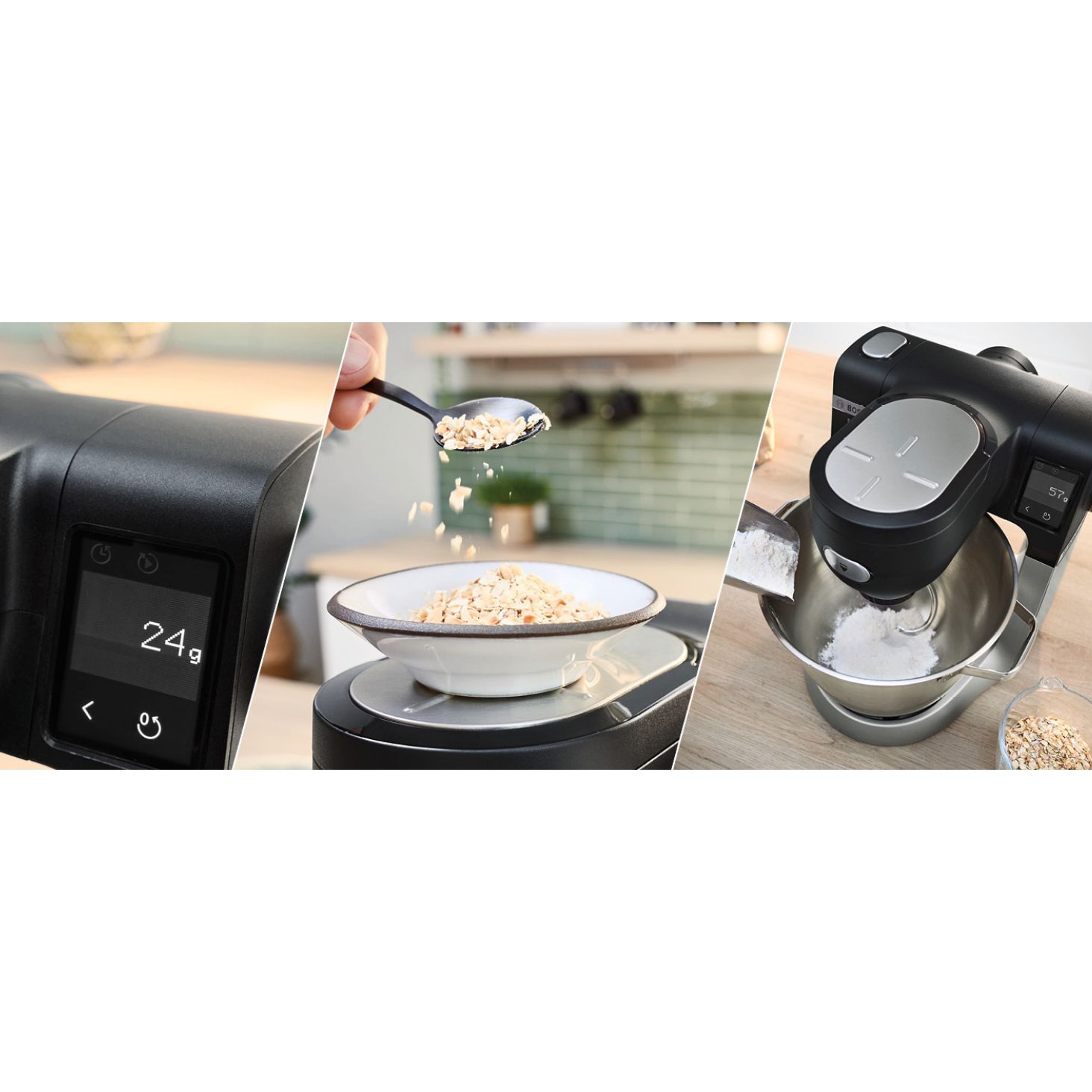 Robot de bucătărie planetar BOSCH Serie 6 MUMS6 Scale MUMS6ZS00, 1600W (7 trepte, Pulse), Bol inox șlefuit 5.5l cu mânere, Set patiserie, Cântar, Cronometru, SoftStart, AirCooling, G7.83kg, Matte Jet Black