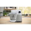 Robot de bucătărie planetar BOSCH Serie 6 MUMS6 MUMS6EW22, 1600W (7 trepte, Pulse), Bol inox șlefuit 5.5l cu mânere, Set patiserie, Soft Start, AirCooling, Color Coding, G7.83kg, Polar White