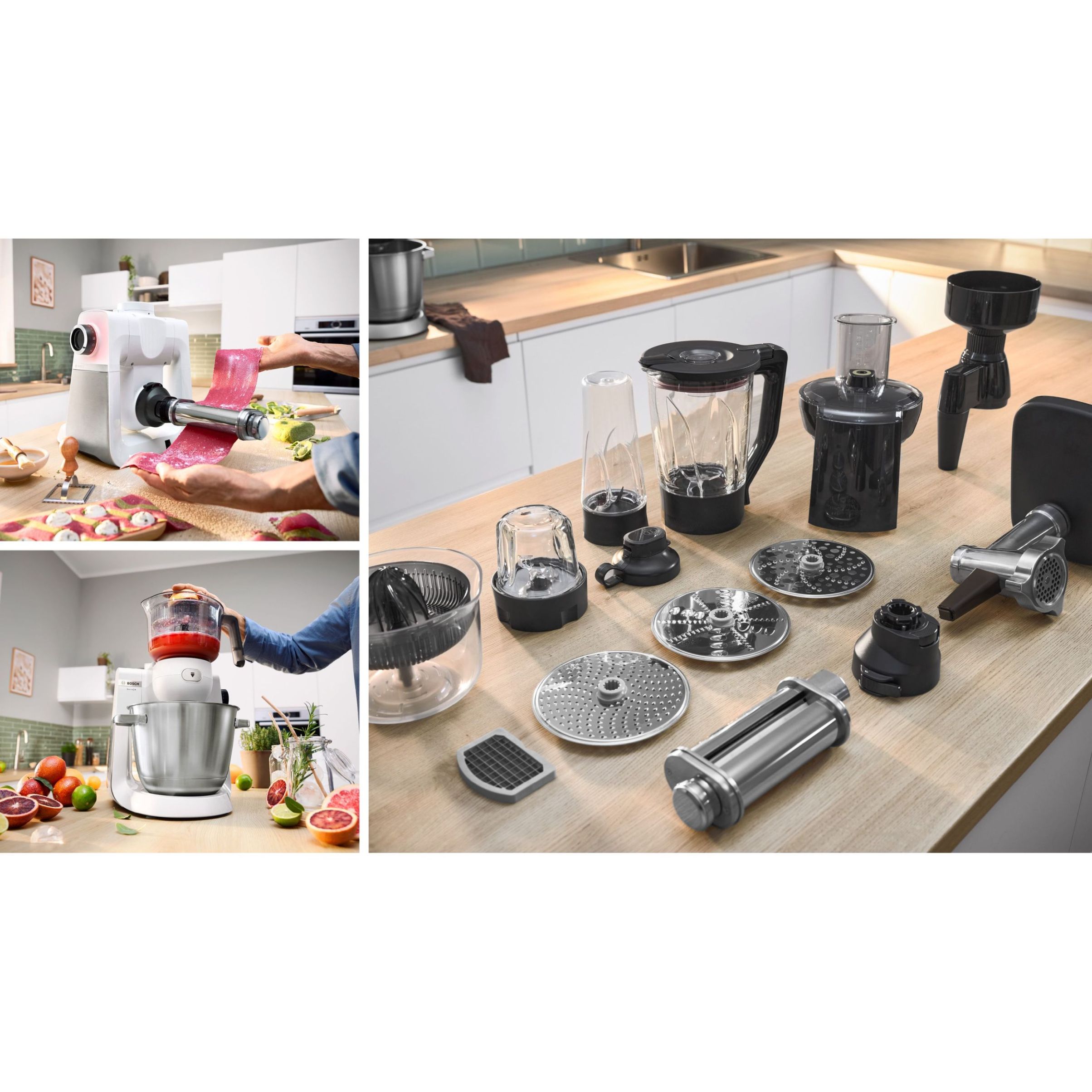 Robot de bucătărie planetar BOSCH Serie 6 MUMS6 MUMS6EW22, 1600W (7 trepte, Pulse), Bol inox șlefuit 5.5l cu mânere, Set patiserie, Soft Start, AirCooling, Color Coding, G7.83kg, Polar White