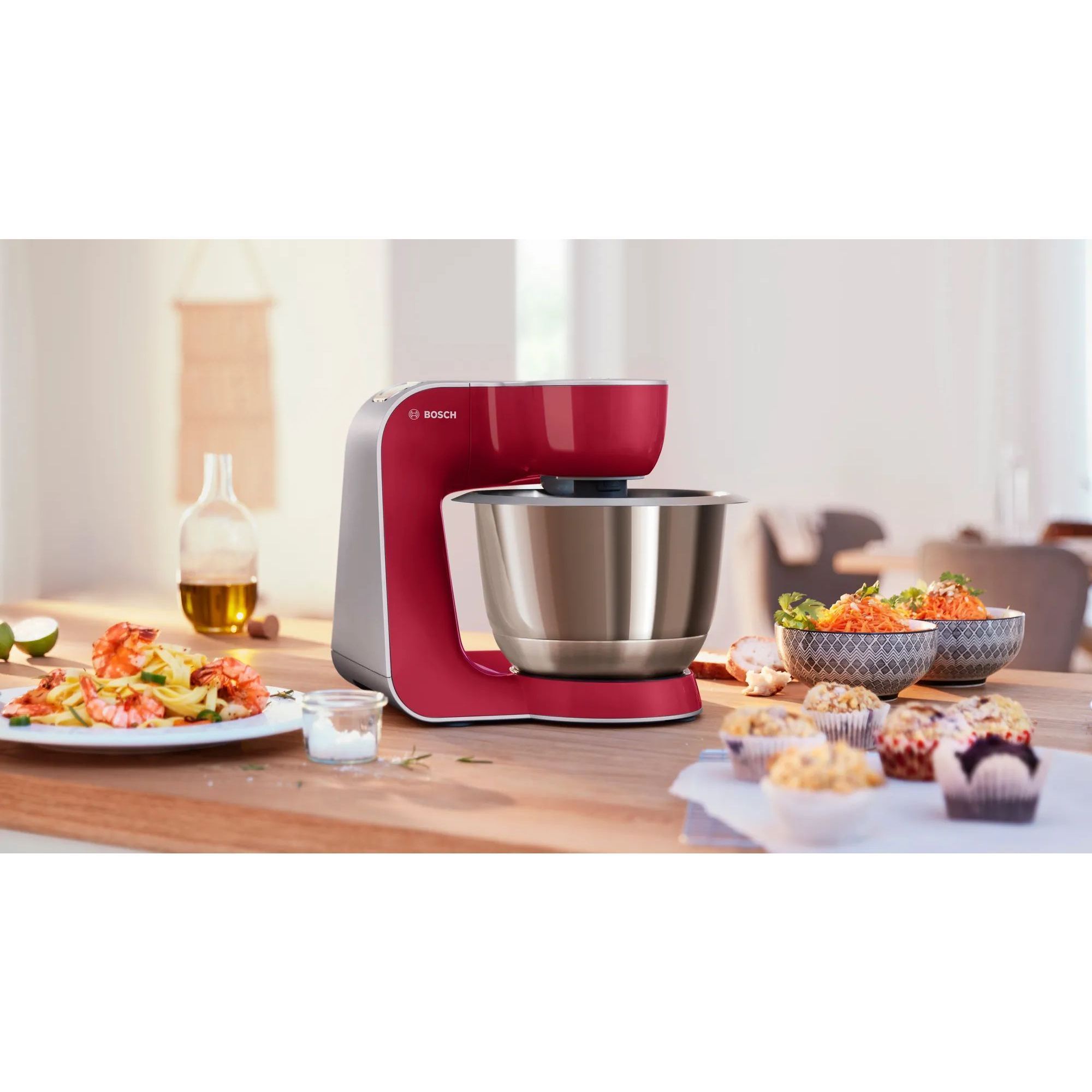 Robot de bucătărie planetar BOSCH Serie 4 MUM5 MUM58720, 1000W (7 trepte și Pulse), Deep Red