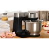 Robot de bucătărie planetar BOSCH Serie S2 MUMS2 MUMS2VM40, 900W (7 trepte și Pulse), Bol inox 3.8l, Set patiserie, Soft Start, Design compact, Control electronic al puterii, G4.4kg, Black and Silver