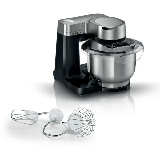 Robot de bucătărie planetar BOSCH Serie S2 MUMS2 MUMS2VM00  900W (7 trepte și Pulse)  Bol inox 3.8l  Set patiserie  Soft Start  Design compact  Control electronic al puterii  G4.4kg  Black and Silver